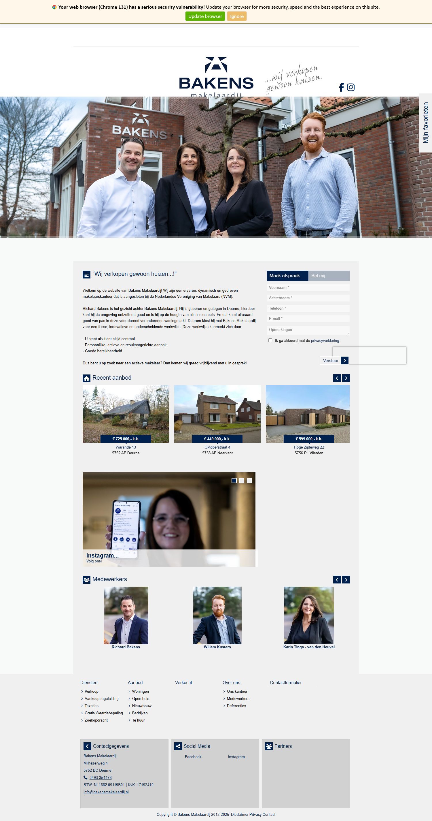 Screenshot der Website von www.bakensmakelaardij.nl