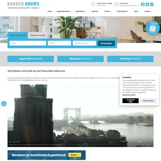 Screenshot van de website van www.bakkerbusiness.nl