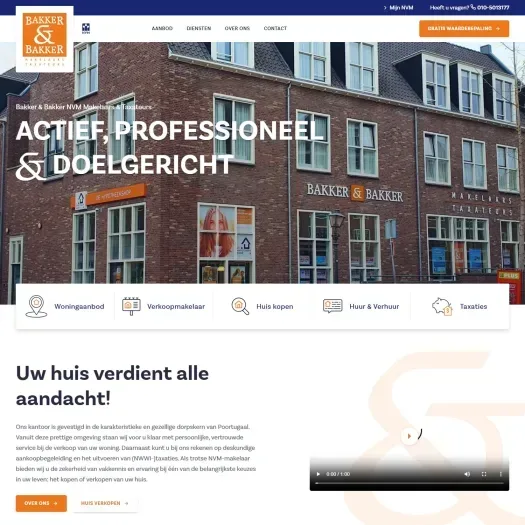 Screenshot van de website van www.bakker-bakker.nl