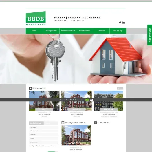 Screenshot of the website of bbdb-makelaars.nl