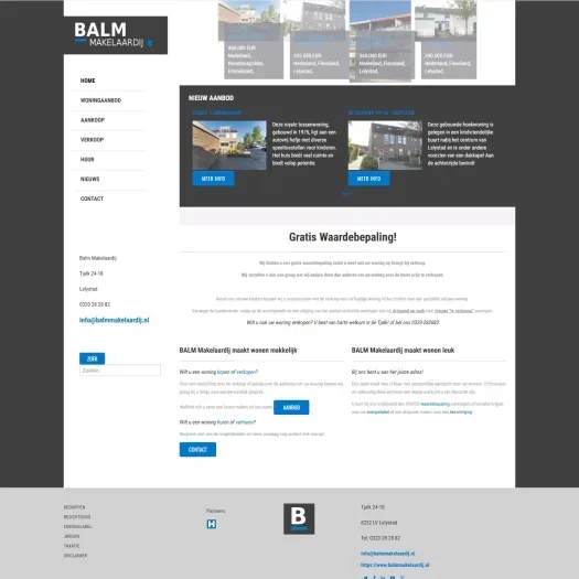 Screenshot van de website van www.balmmakelaardij.nl
