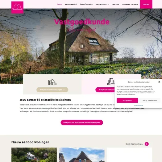 Screenshot van de website van www.vastgoedkunde.nl