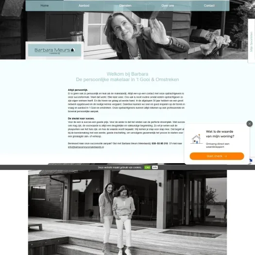 Screenshot of the website of www.barbarameursmakelaardij.nl