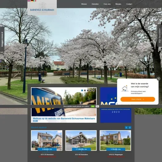Screenshot van de website van www.barneveld-schuurman.nl