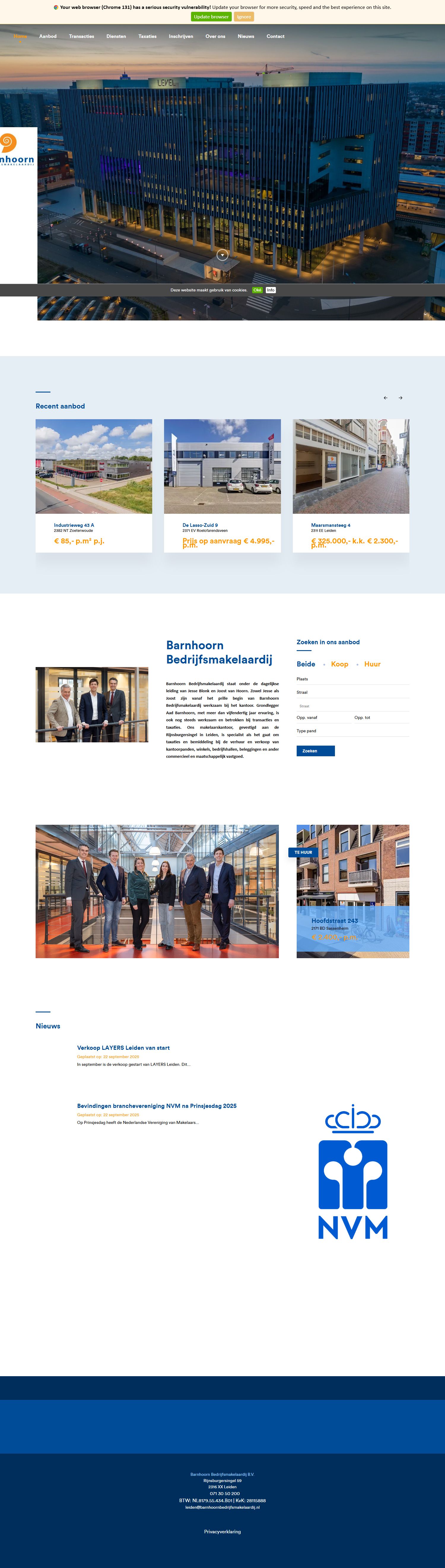 Team foto van Barnhoorn Bedrijfsmakelaardij B.V.