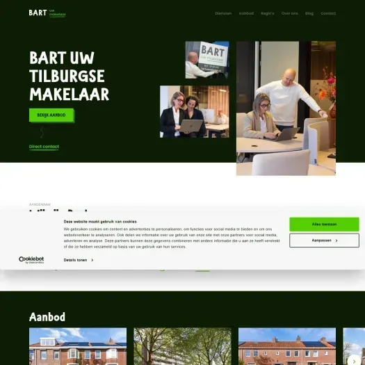 Screenshot of the website of www.bartuwmakelaar.nl