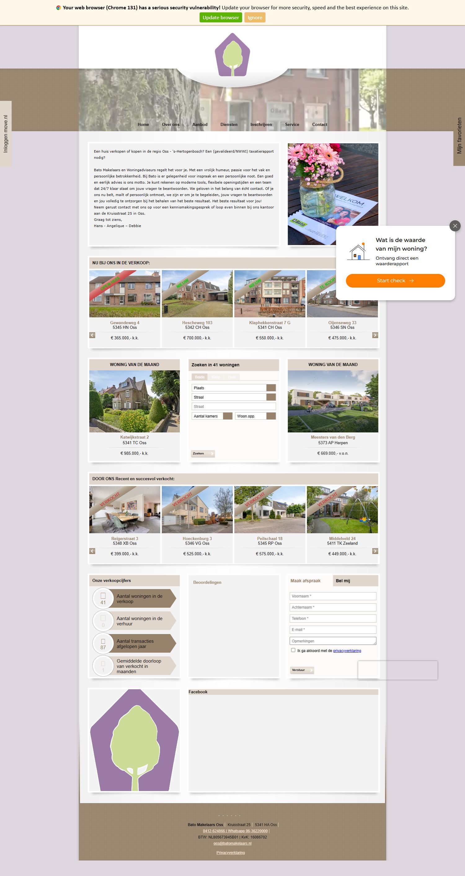 Screenshot der Website von www.batomakelaars.nl
