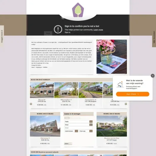 Screenshot of the website of www.batomakelaars.nl