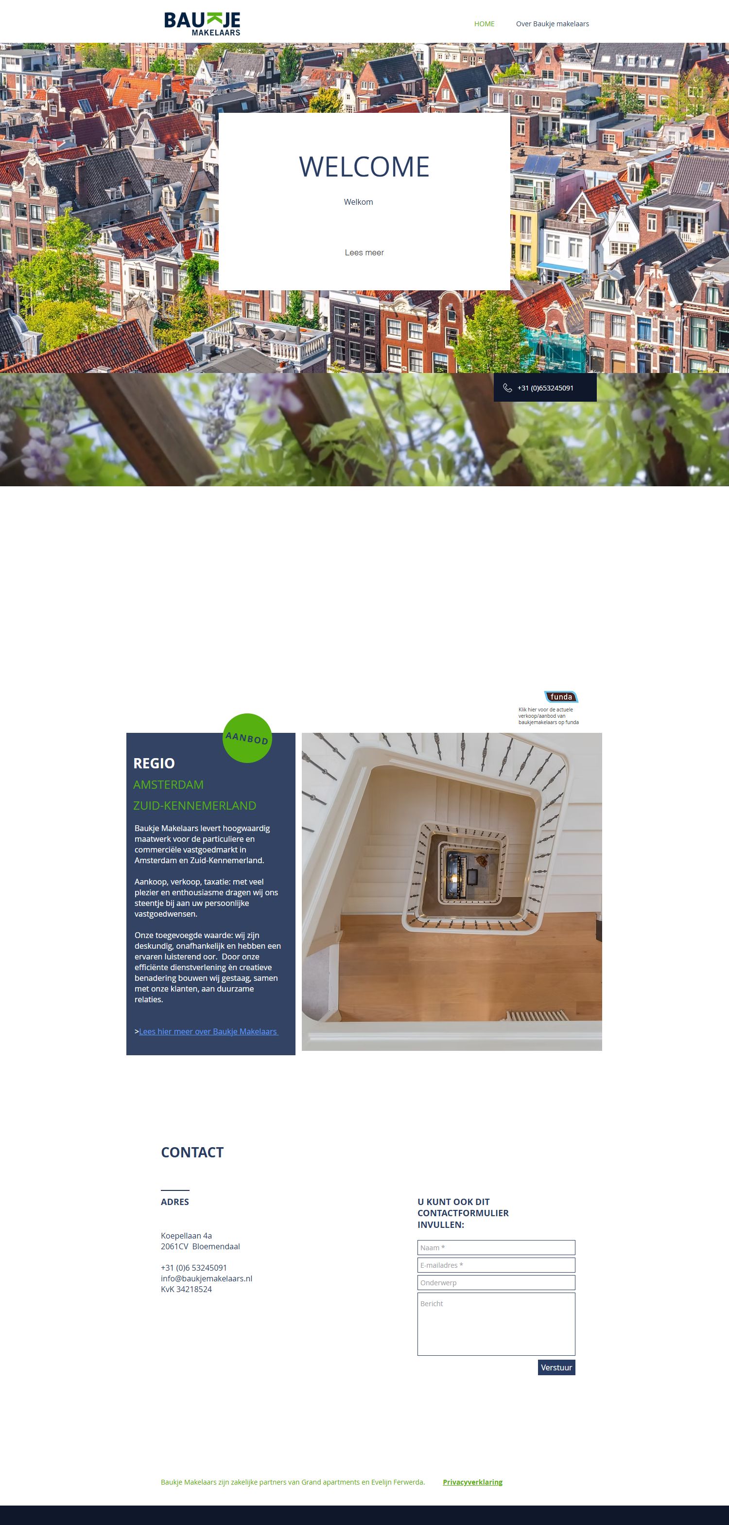 Screenshot van de website van www.baukjemakelaars.nl