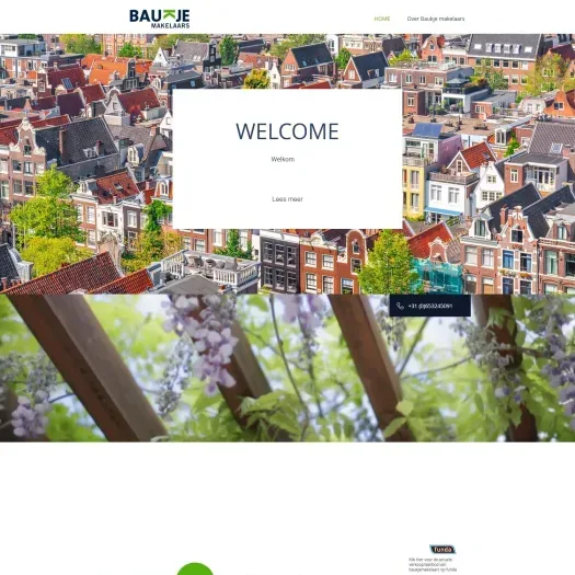 Screenshot of the website of www.baukjemakelaars.nl