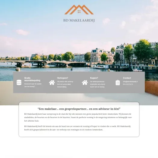 Screenshot der Website von www.bdmakelaardij.nl
