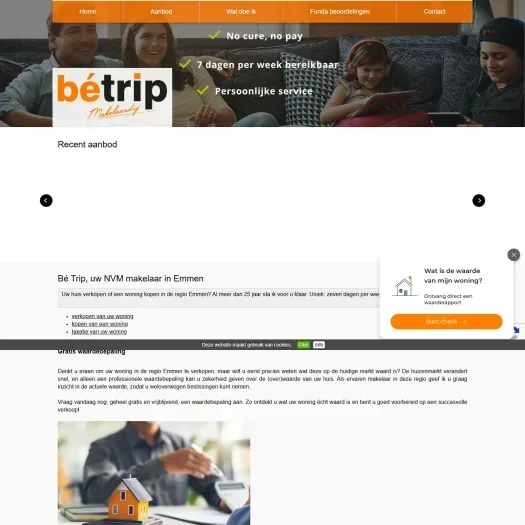 Screenshot der Website von www.trip-wonen.nl