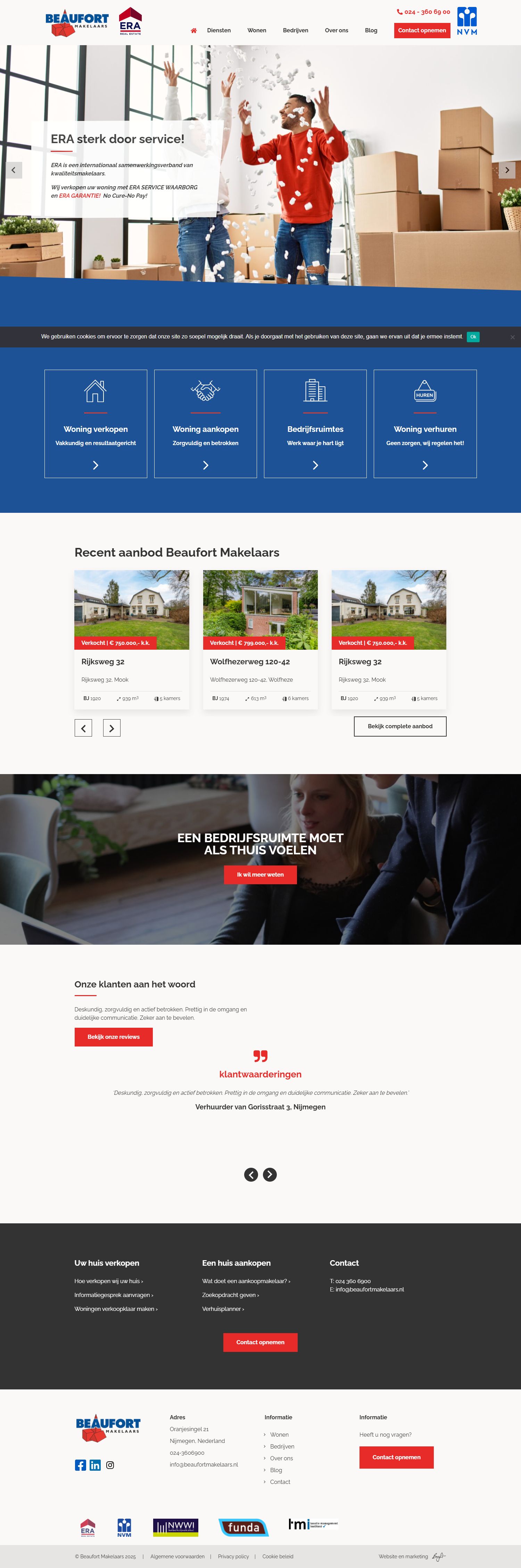 Screenshot of the website of www.beaufortmakelaars.nl