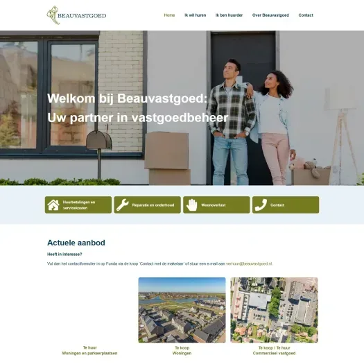 Screenshot van de website van www.beauvastgoed.nl