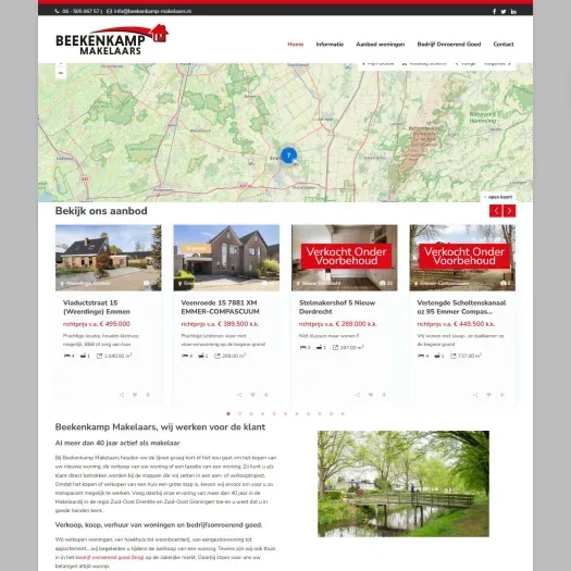 Screenshot of the website of www.beekenkamp-makelaars.nl