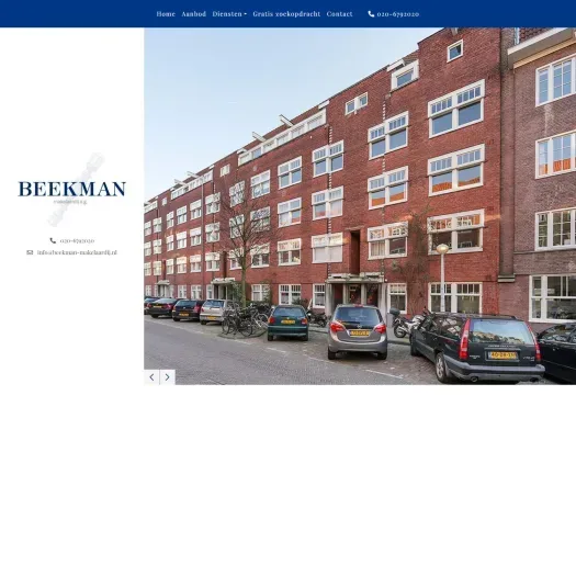 Screenshot van de website van www.beekman-makelaardij.nl