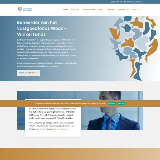 Screenshot van de website van beethovenbeheer.nl