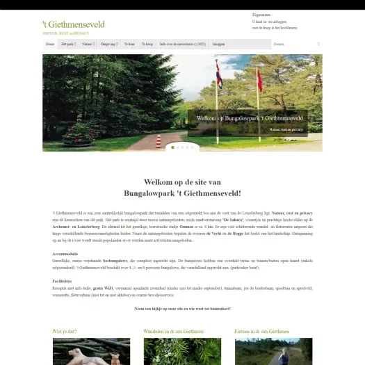 Screenshot of the website of hetgiethmenseveld.nl