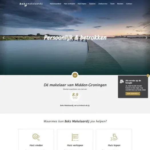 Screenshot der Website von www.beksmakelaardij.nl