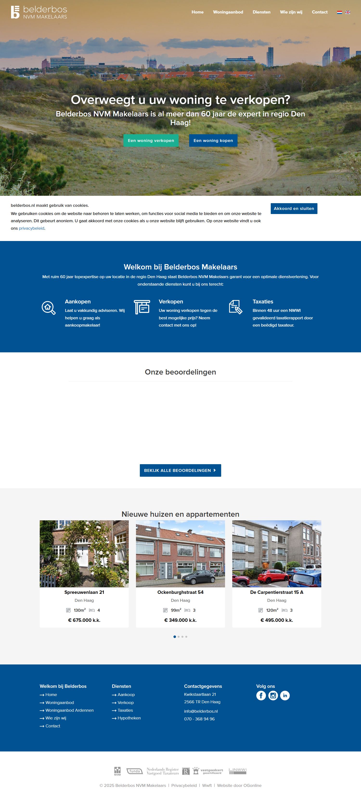 Screenshot of the website of www.belderbos.nl