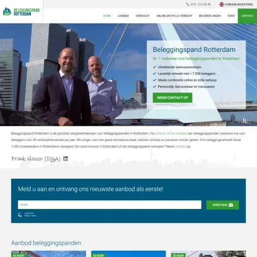 Screenshot van de website van www.beleggingspandrotterdam.nl