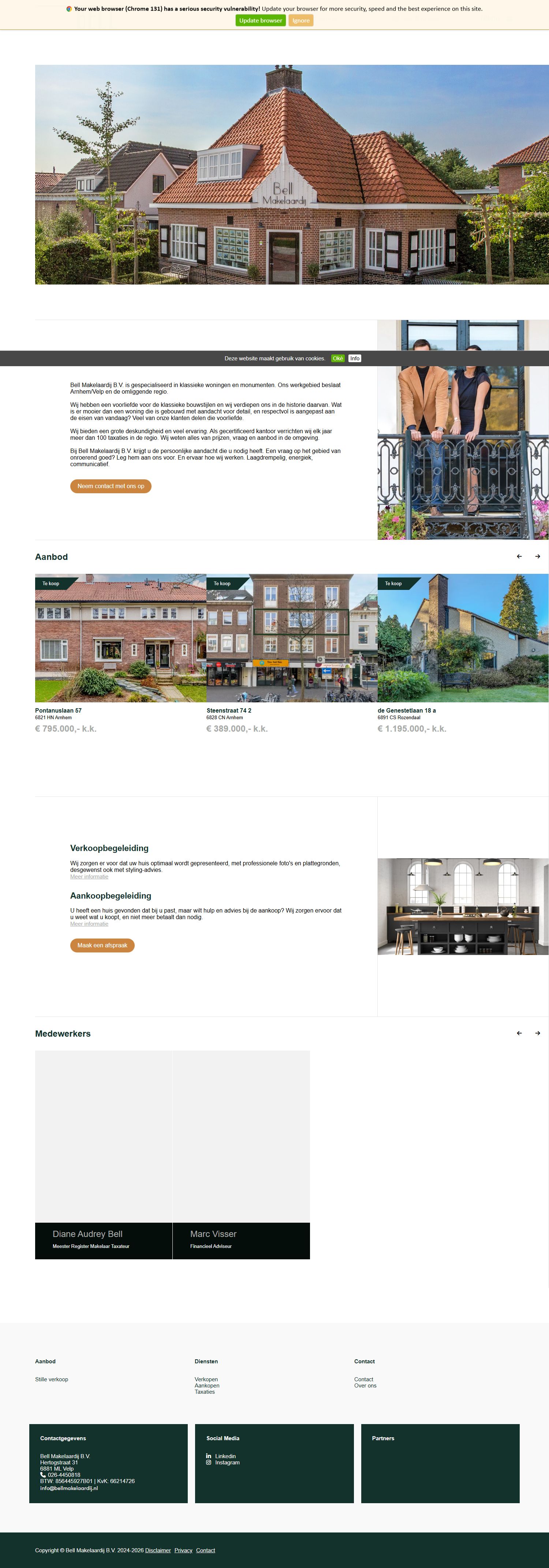 Screenshot der Website von www.bellmakelaardij.nl