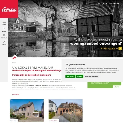 Capture d'écran du site web de www.beltman.nl