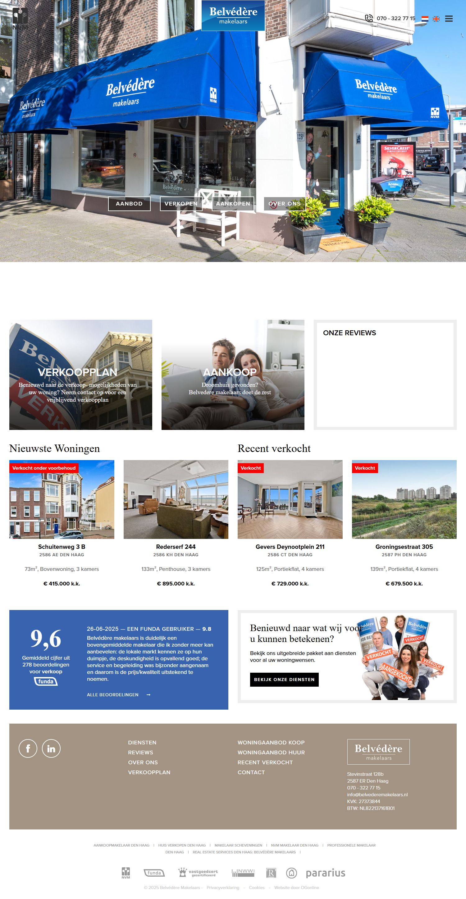 Screenshot der Website von www.belvederemakelaars.nl