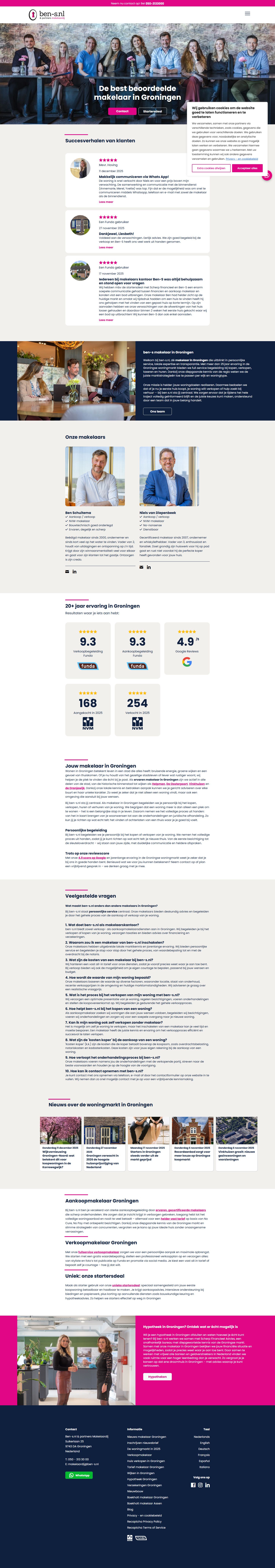 Screenshot of the website of www.ben-s.nl