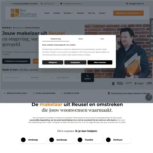 Screenshot der Website von www.benstraatman.nl