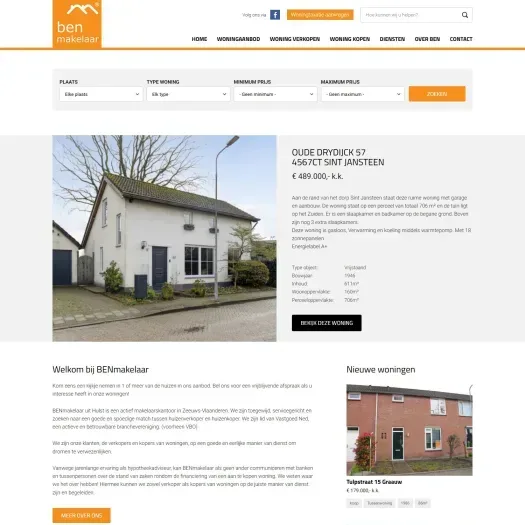 Capture d'écran du site web de www.benmakelaar.nl