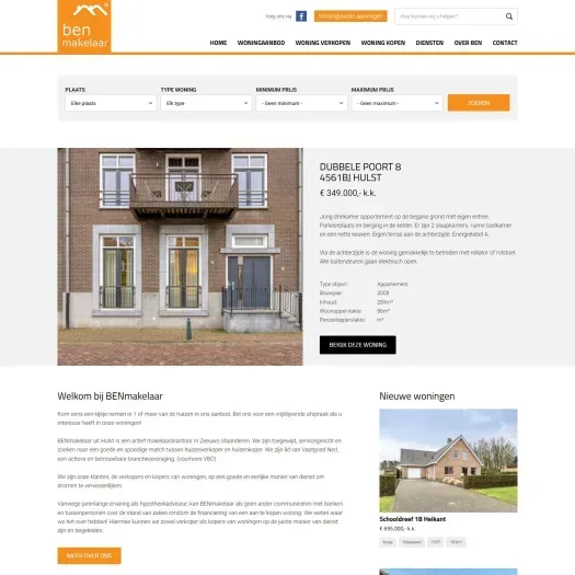 Screenshot der Website von www.benmakelaar.nl
