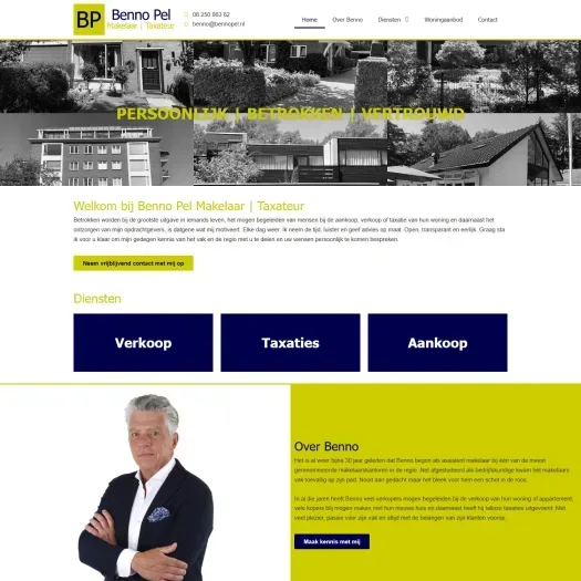 Screenshot of the website of www.bennopel.nl