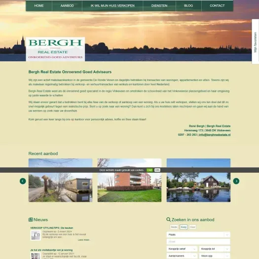 Screenshot of the website of www.berghrealestate.nl