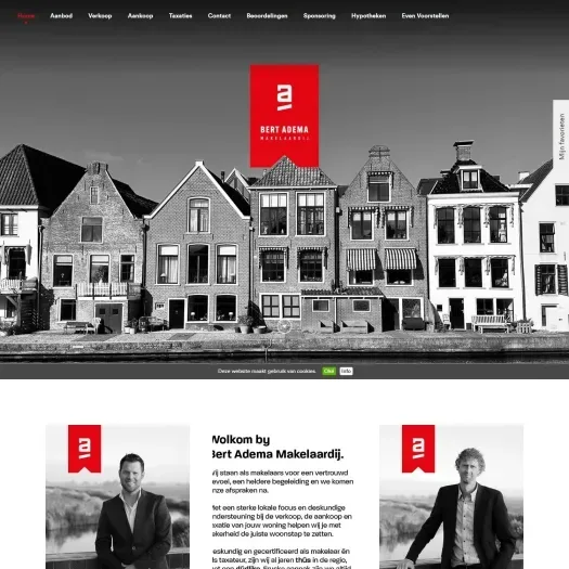 Screenshot van de website van bertadema.nl