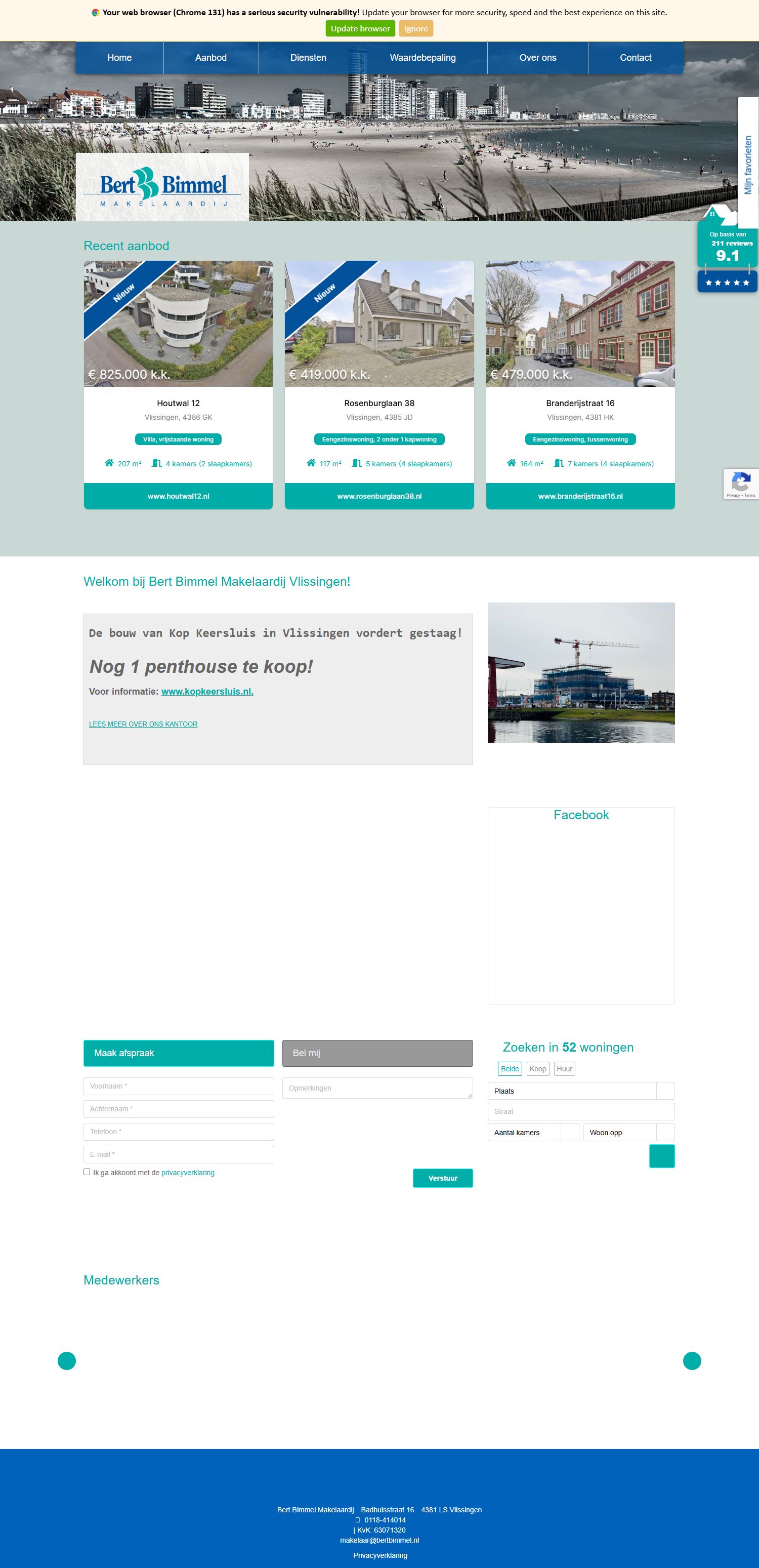 Capture d'écran du site web de www.bertbimmel.nl