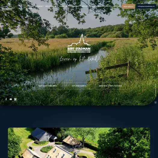 Screenshot of the website of www.bertstadman.nl