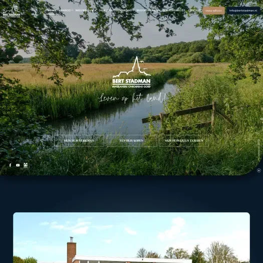 Screenshot van de website van www.bertstadman.nl