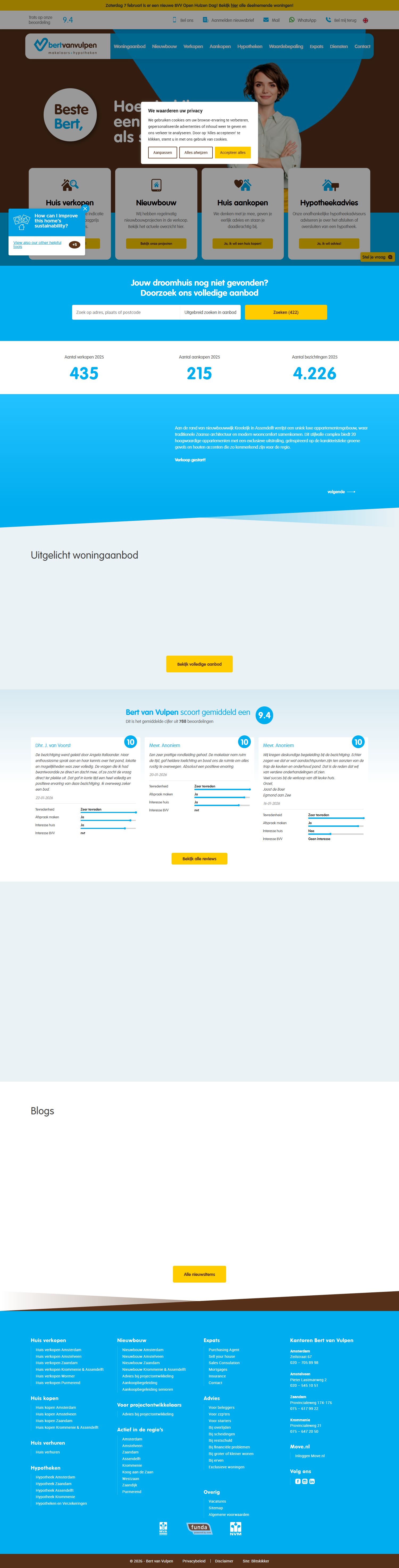 Screenshot van de website van www.bertvanvulpen.nl