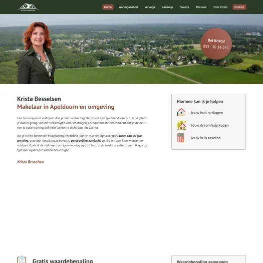 Screenshot van de website van besselsenmakelaardij.nl
