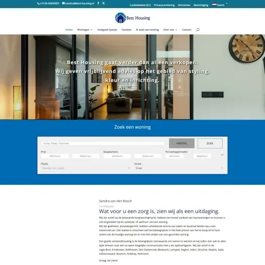 Screenshot der Website von www.best-housing.nl