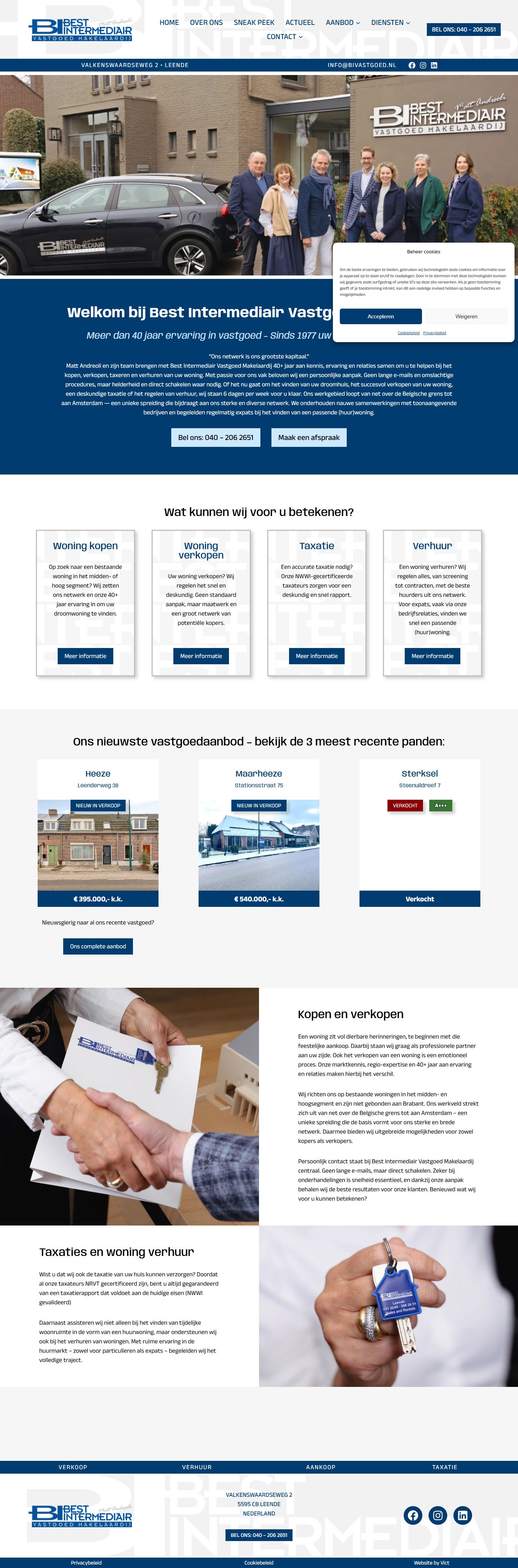 Screenshot der Website von www.bivastgoed.nl