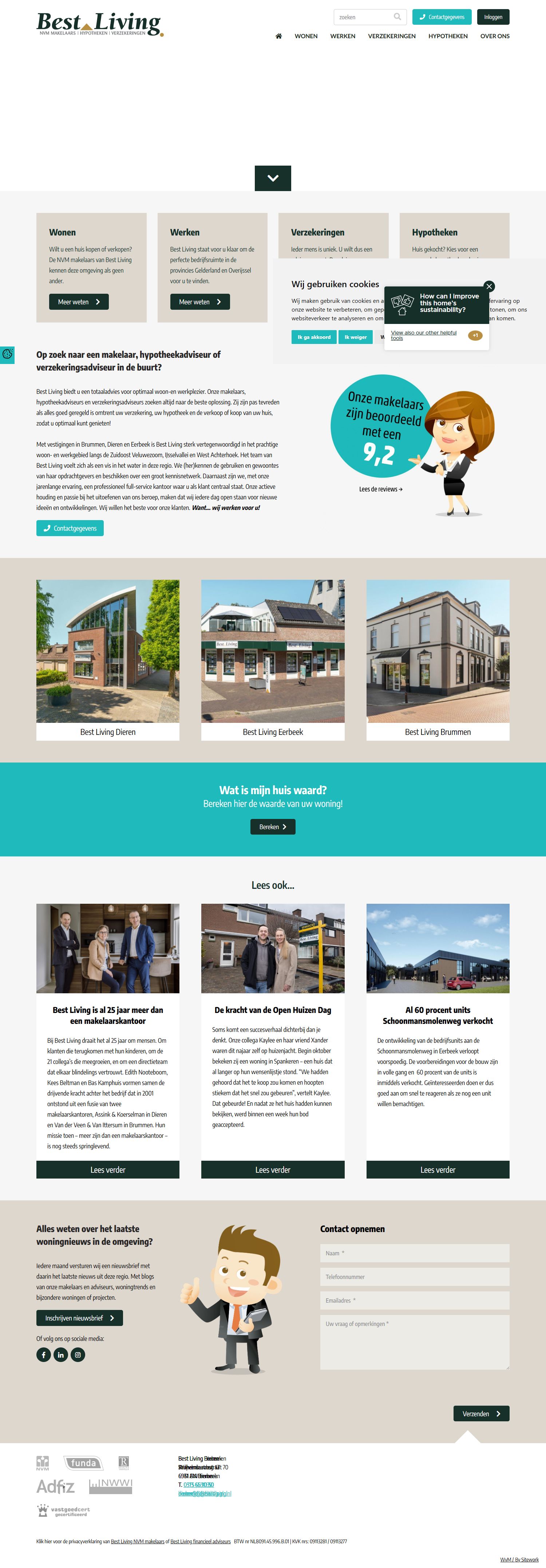 Screenshot of the website of www.bestliving.nl