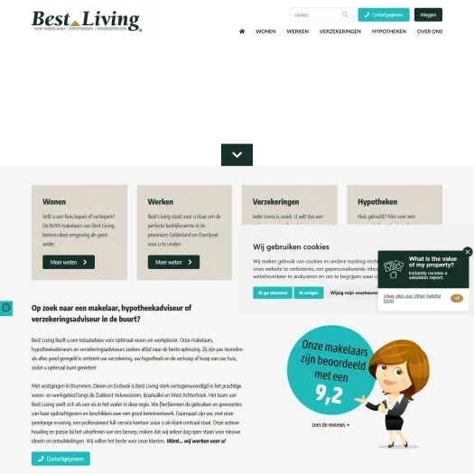 Screenshot van de website van www.bestliving.nl