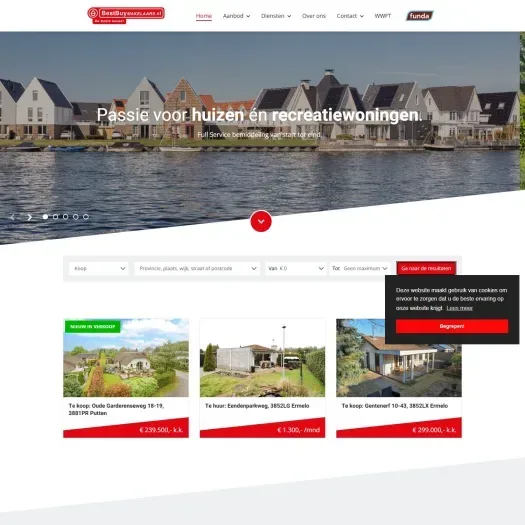 Screenshot van de website van www.bestbuymakelaars.nl
