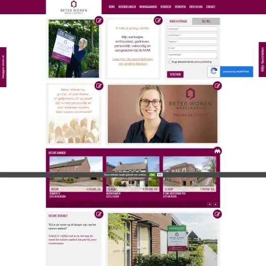 Screenshot van de website van www.beterwonenmakelaardij.nl