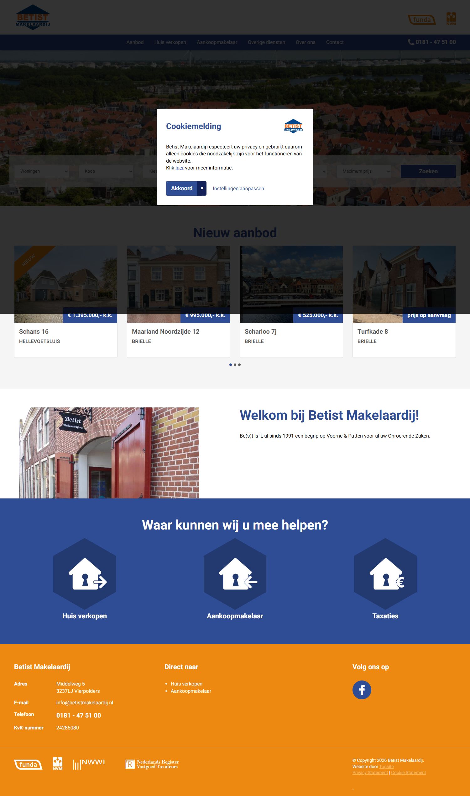 Screenshot of the website of www.betistmakelaardij.nl