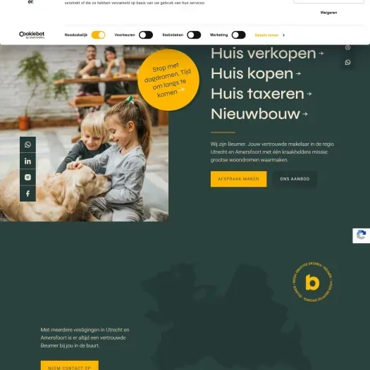 Screenshot of the website of www.beumermaarssen.nl