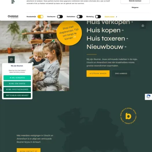 Screenshot van de website van www.beumer.nl