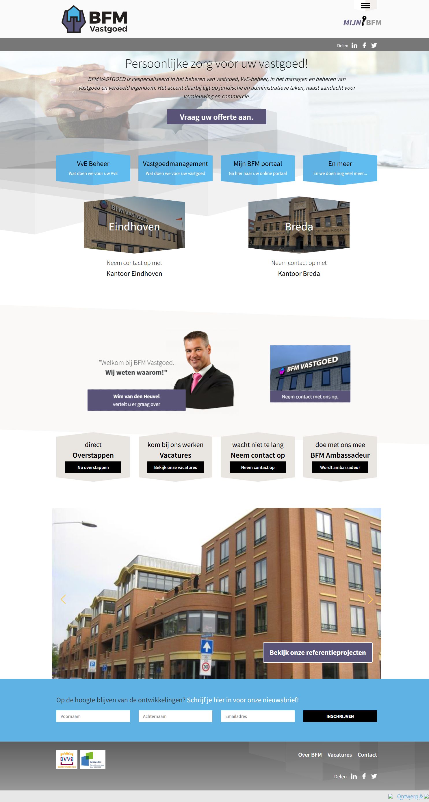 Screenshot der Website von www.bfmvastgoed.nl